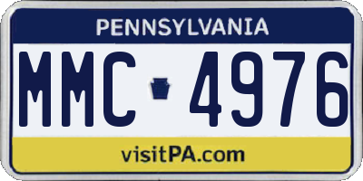 PA license plate MMC4976