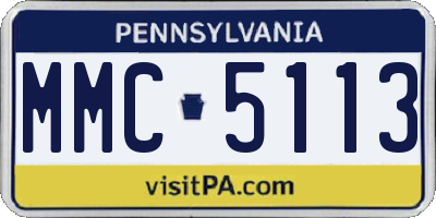 PA license plate MMC5113