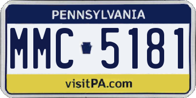 PA license plate MMC5181