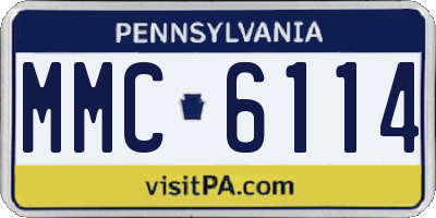 PA license plate MMC6114