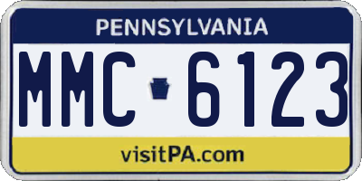 PA license plate MMC6123