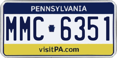 PA license plate MMC6351