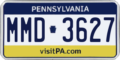 PA license plate MMD3627
