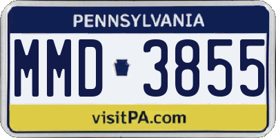 PA license plate MMD3855