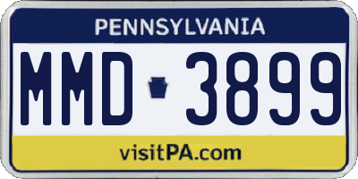 PA license plate MMD3899