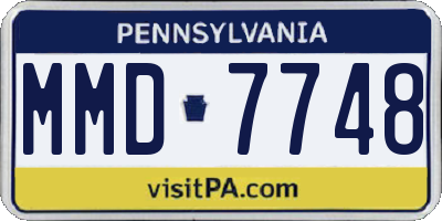 PA license plate MMD7748