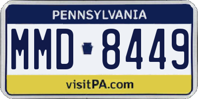 PA license plate MMD8449