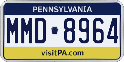PA license plate MMD8964