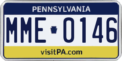 PA license plate MME0146