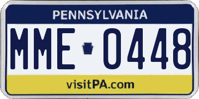 PA license plate MME0448