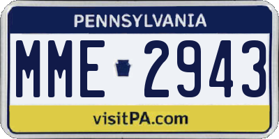 PA license plate MME2943