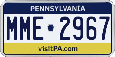 PA license plate MME2967