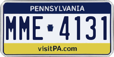 PA license plate MME4131