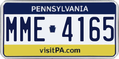 PA license plate MME4165
