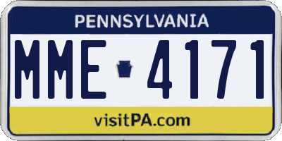 PA license plate MME4171