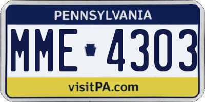 PA license plate MME4303