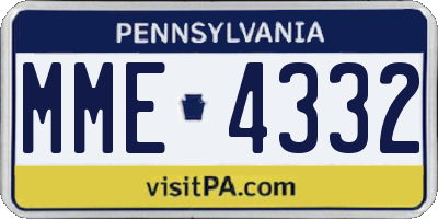 PA license plate MME4332