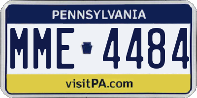 PA license plate MME4484