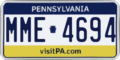 PA license plate MME4694