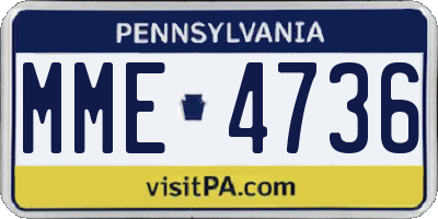 PA license plate MME4736