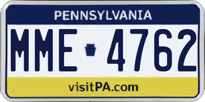 PA license plate MME4762