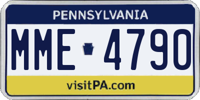 PA license plate MME4790