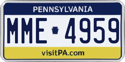 PA license plate MME4959
