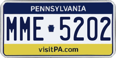 PA license plate MME5202