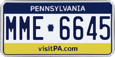 PA license plate MME6645