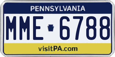 PA license plate MME6788