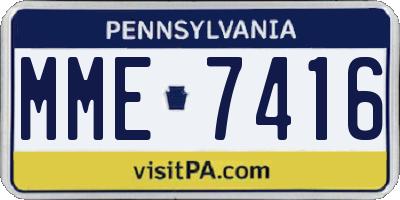 PA license plate MME7416