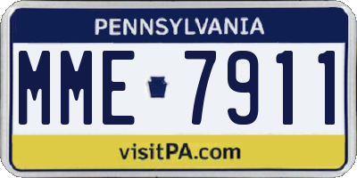 PA license plate MME7911