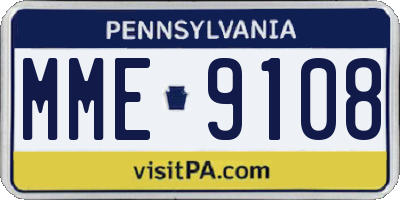 PA license plate MME9108