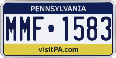 PA license plate MMF1583