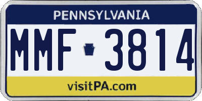 PA license plate MMF3814