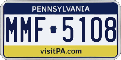 PA license plate MMF5108