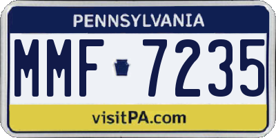 PA license plate MMF7235