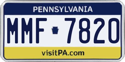 PA license plate MMF7820