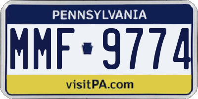 PA license plate MMF9774