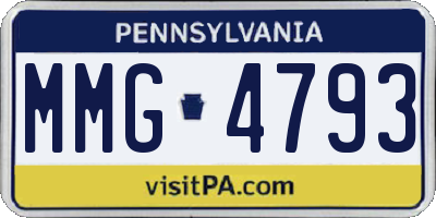 PA license plate MMG4793