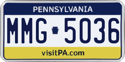 PA license plate MMG5036