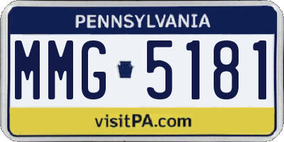 PA license plate MMG5181