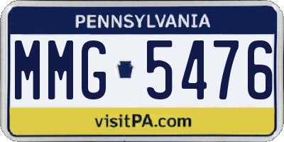 PA license plate MMG5476