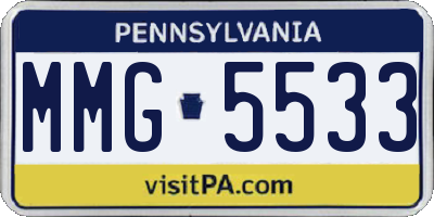 PA license plate MMG5533