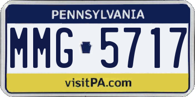PA license plate MMG5717