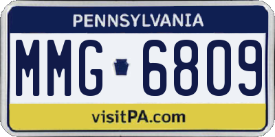 PA license plate MMG6809