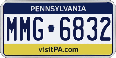 PA license plate MMG6832
