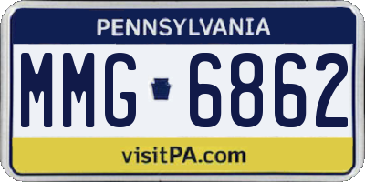 PA license plate MMG6862