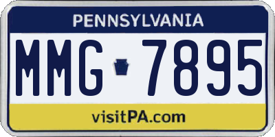 PA license plate MMG7895