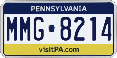 PA license plate MMG8214